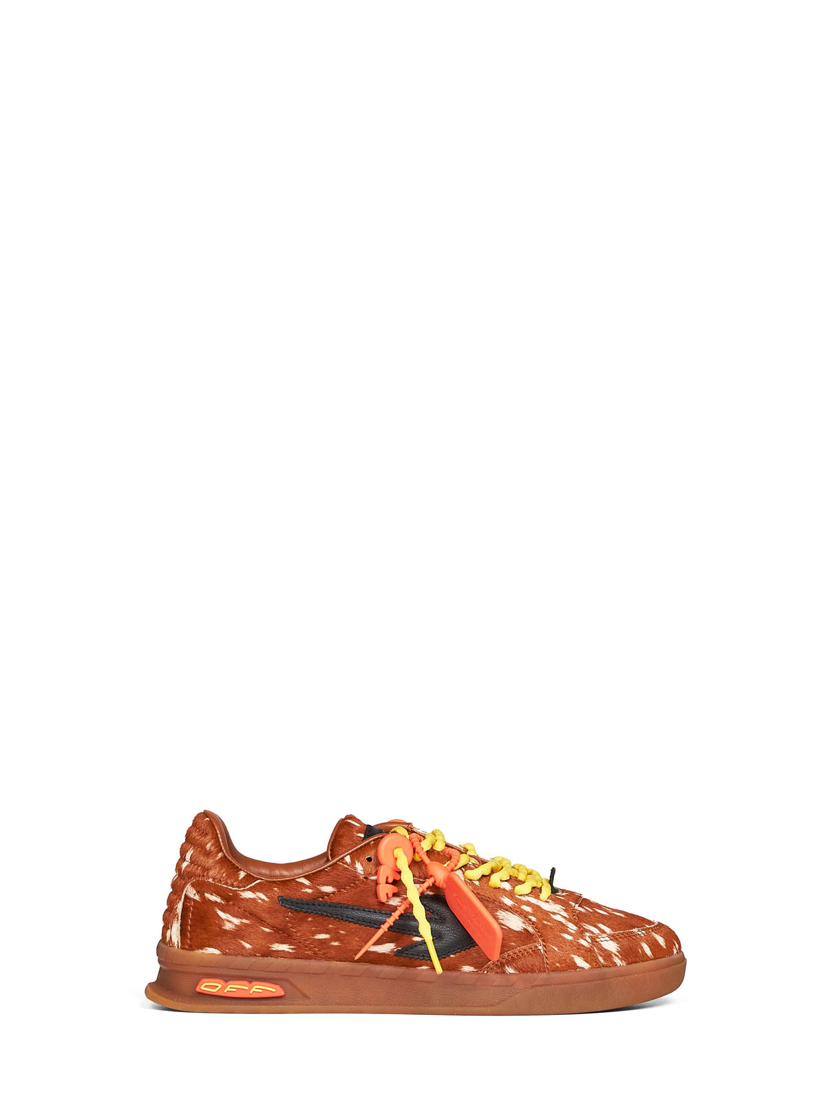 Off White Men Brown Printed Calf Hair End Of Play Sneakers