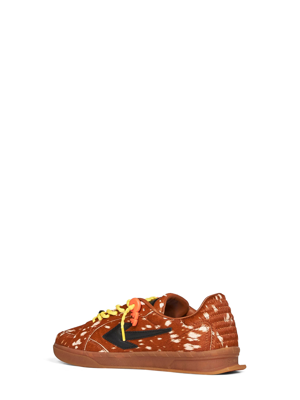 Off White Men Brown Printed Calf Hair End Of Play Sneakers