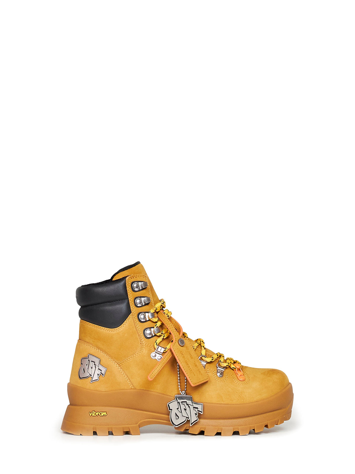 Off White Men Yellow Nubuck Hiking Boots