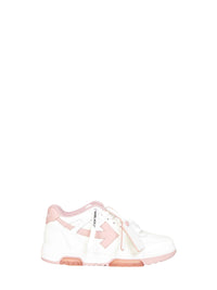 Off White Women White And Pink Out Of Office Sneakers
