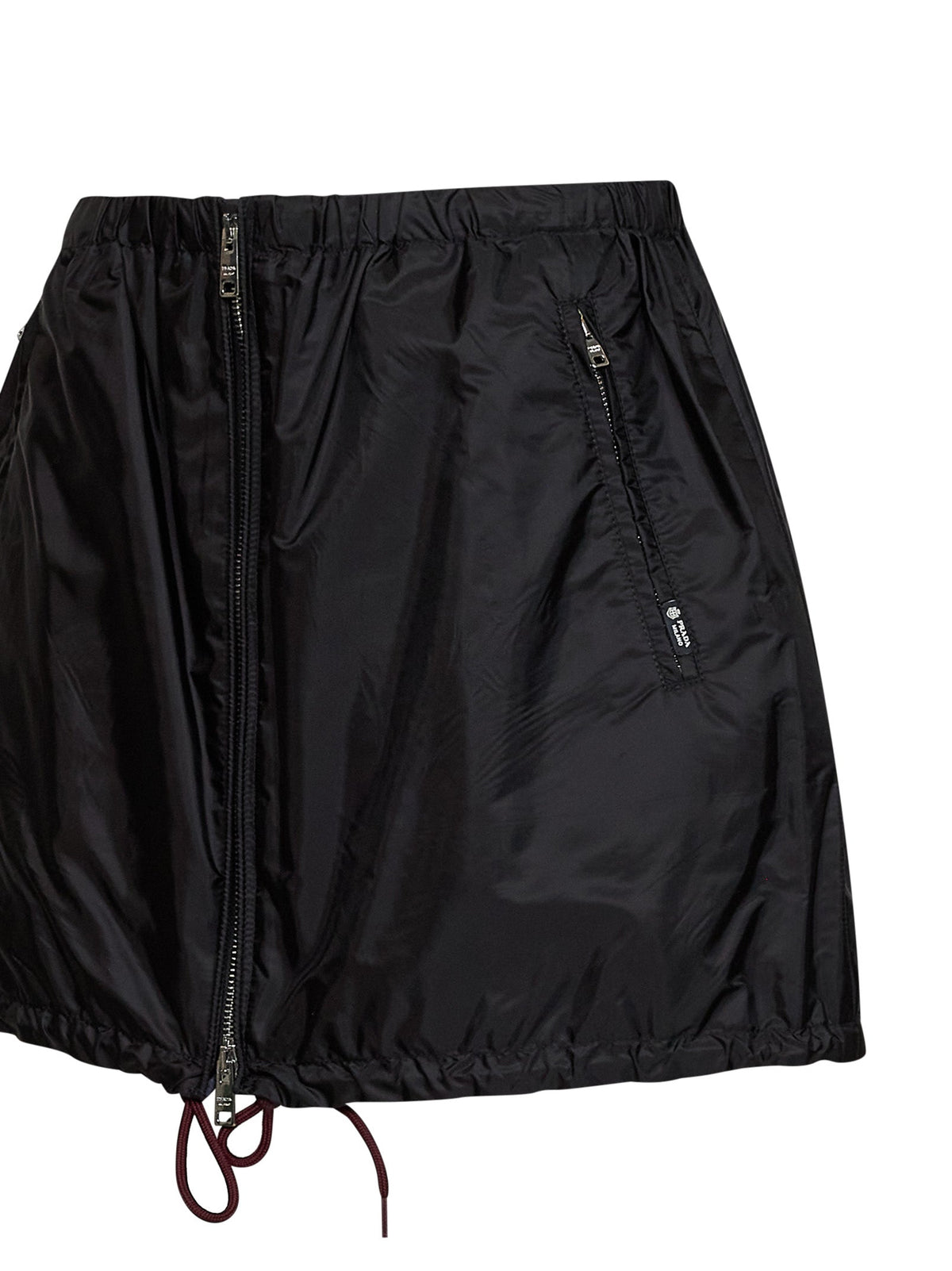 Prada Abbigliamento Women Black Re-Nylon Zip-Up Mini Skirt