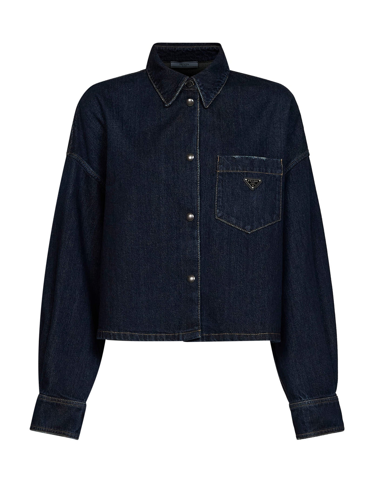 Prada Abbigliamento Women Blue Cotton Denim Shirt