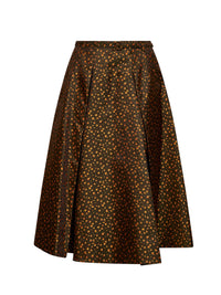 Prada Abbigliamento Women Military Floral Jacquard Belted Midi Skirt