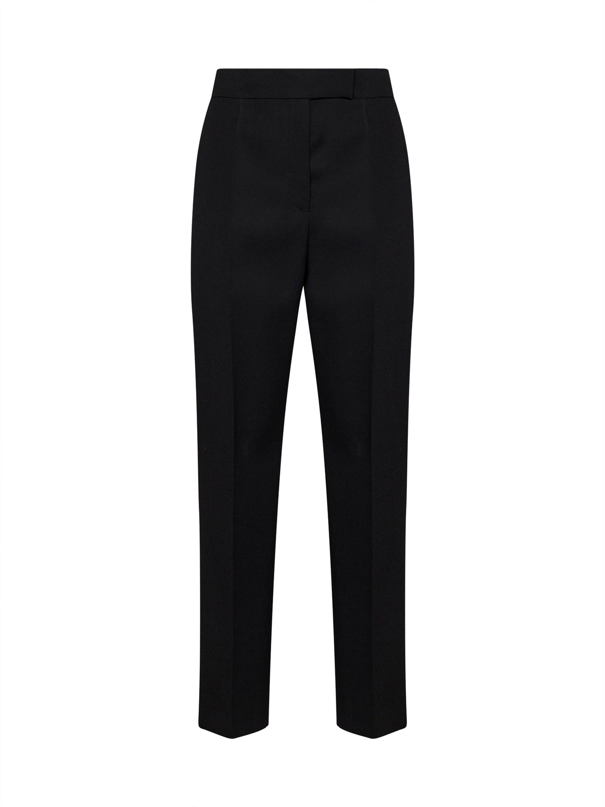 Prada Abbigliamento Women Black Compact Gabardine Straight-Leg Trousers