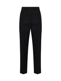 Prada Abbigliamento Women Black Compact Gabardine Straight-Leg Trousers