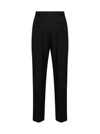 Prada Abbigliamento Women Black Compact Gabardine Straight-Leg Trousers