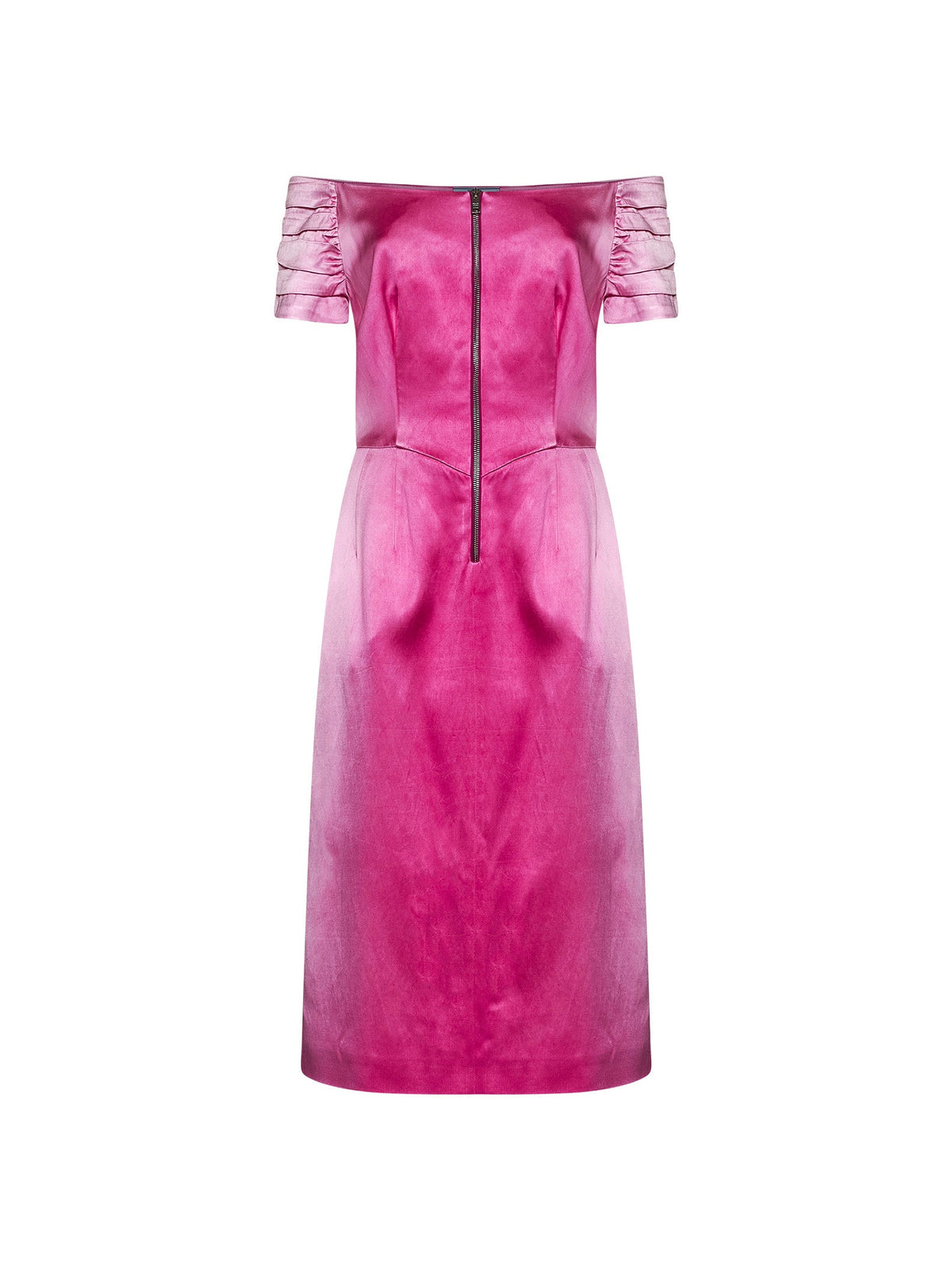 Prada Abbigliamento Women Fuchsia Washed Duchesse Midi Dress