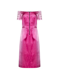 Prada Abbigliamento Women Fuchsia Washed Duchesse Midi Dress