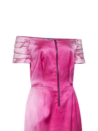 Prada Abbigliamento Women Fuchsia Washed Duchesse Midi Dress