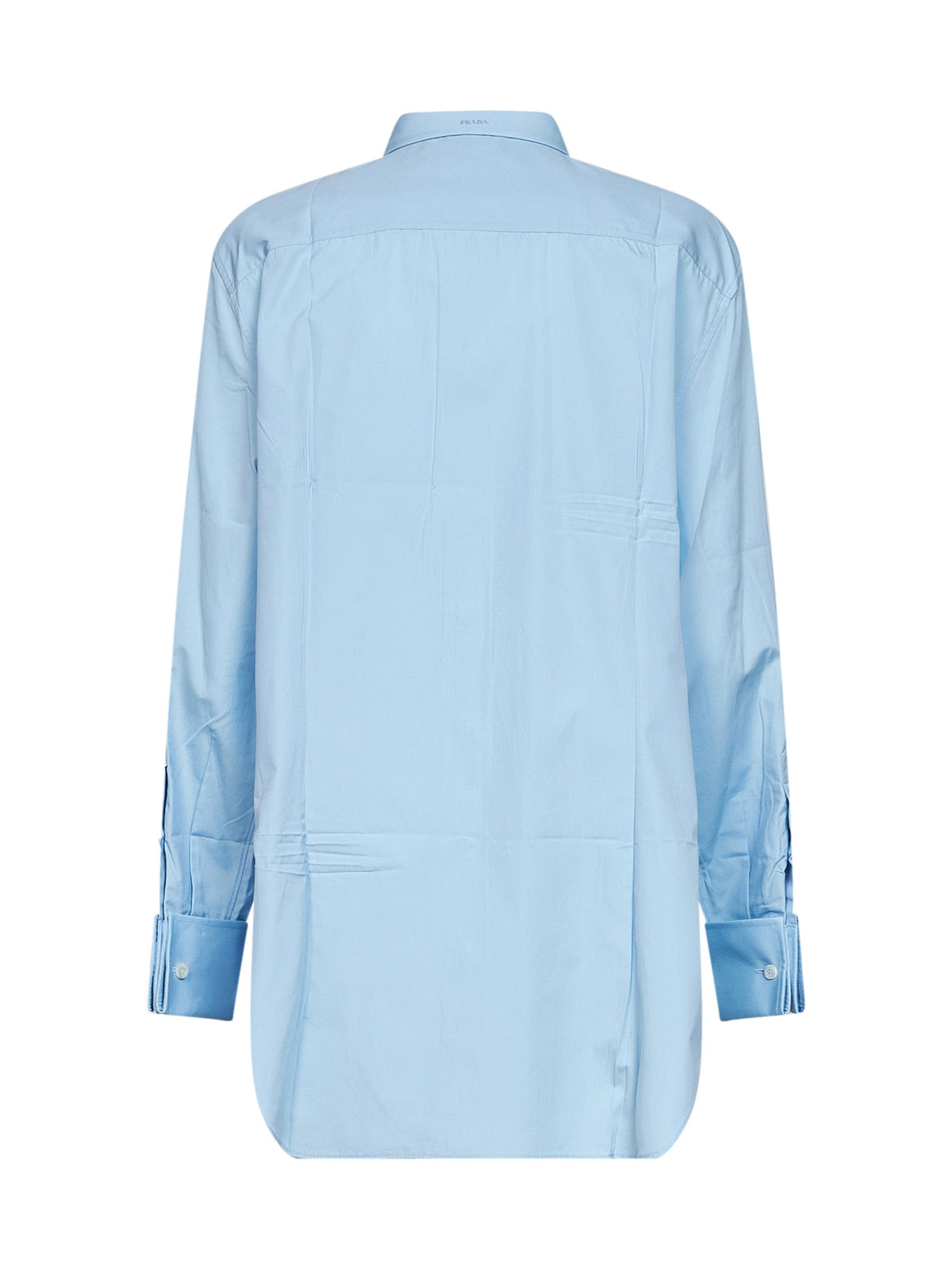 Prada Abbigliamento Women Sky Blue Poplin Long-Sleeved Shirt