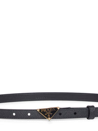 Prada Accessori Pelletteria Women Black Saffiano Leather Belt