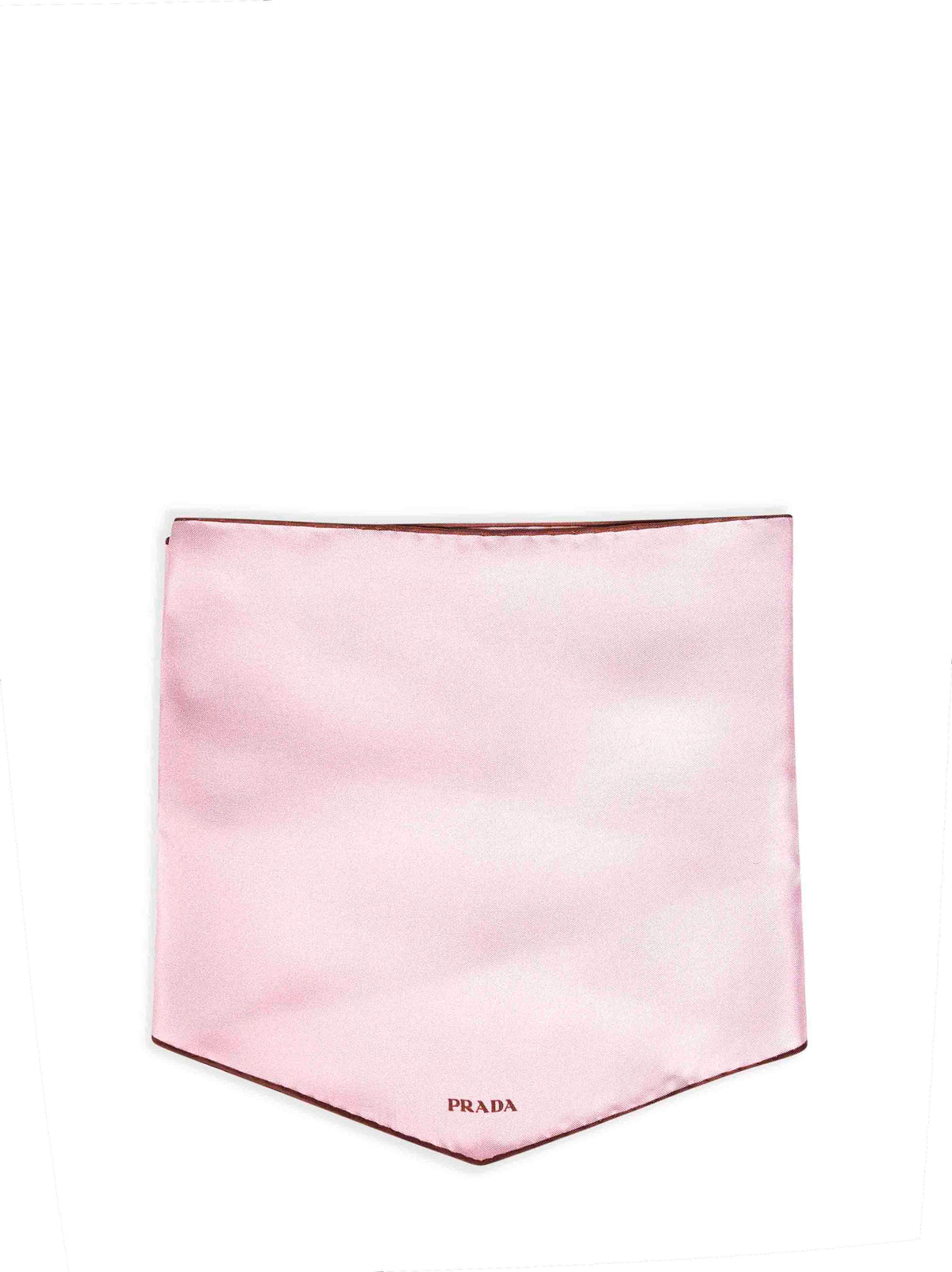 Prada Accessori Pelletteria Women Heather Pink Printed Silk Twill Scarf