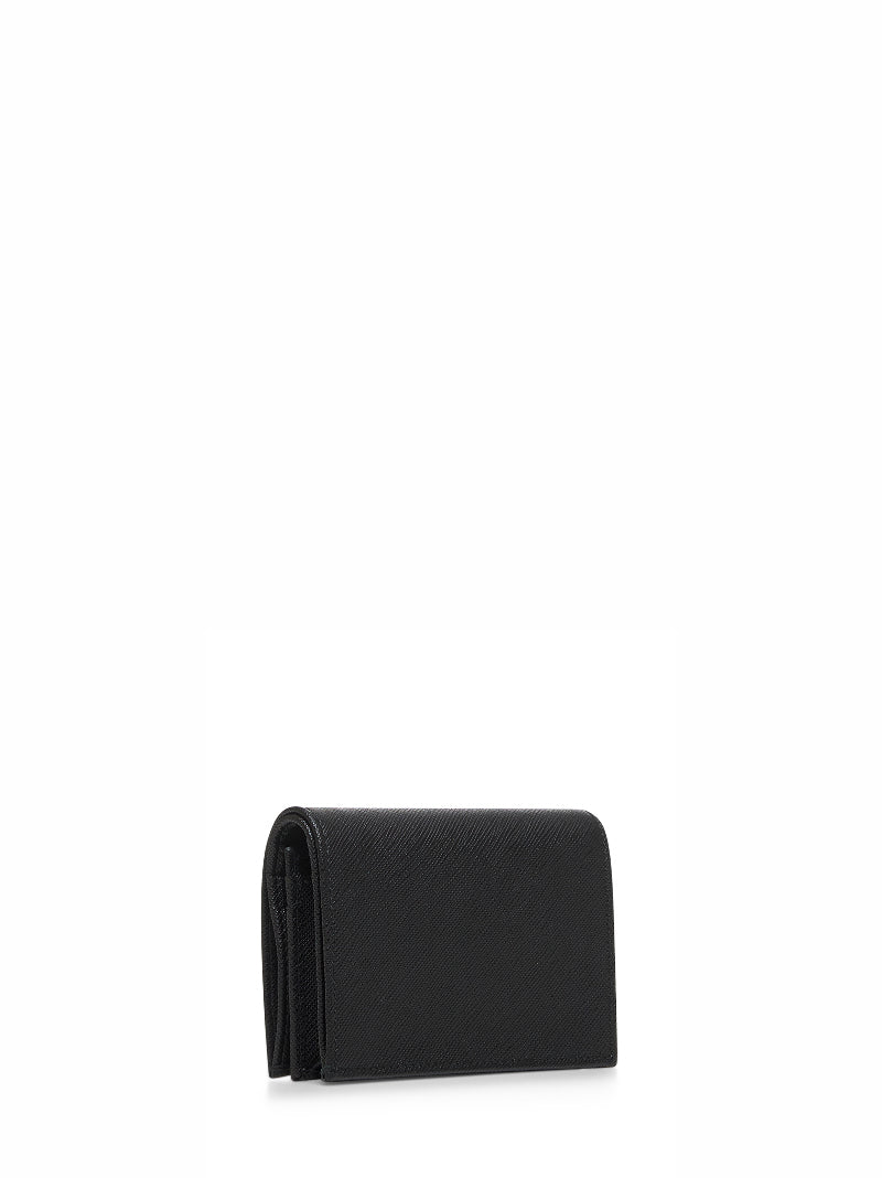 Prada Accessori Pelletteria Women Black Saffiano Small Wallet