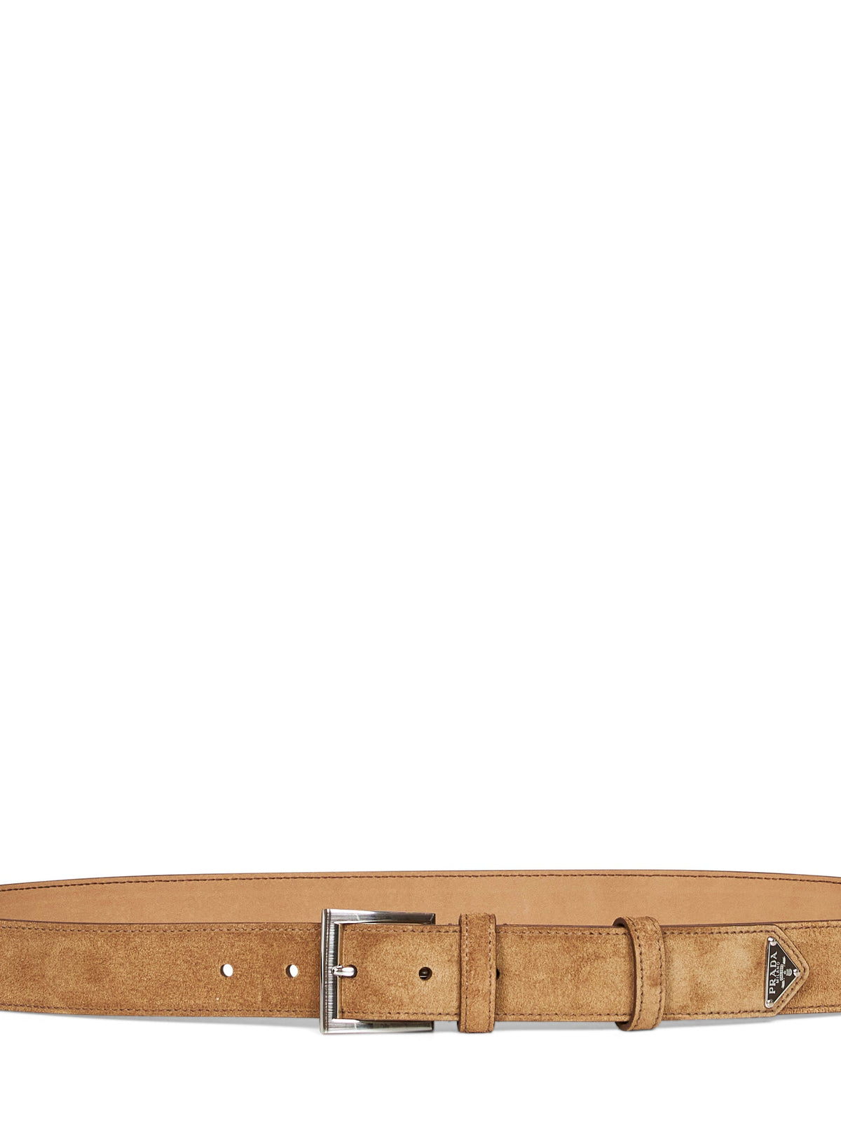 Prada Accessori Pelletteria Men Sesame Suede Belt
