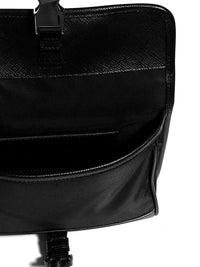 Prada Accessori Pelletteria Men Phone Holder In Black Re-Nylon And Saffiano Leather