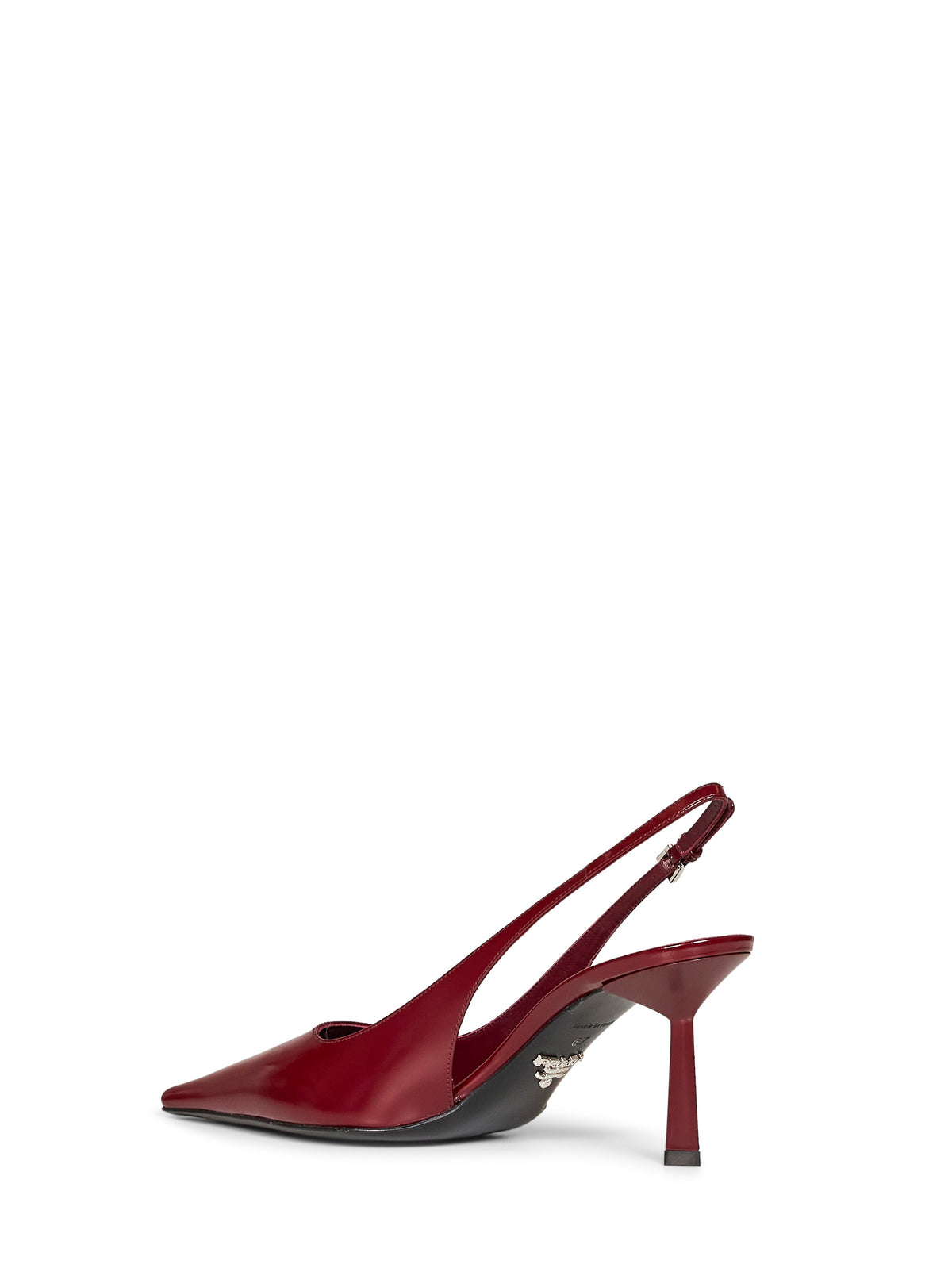 Prada Calzature Women Burgundy Brushed Leather Slingback Pumps