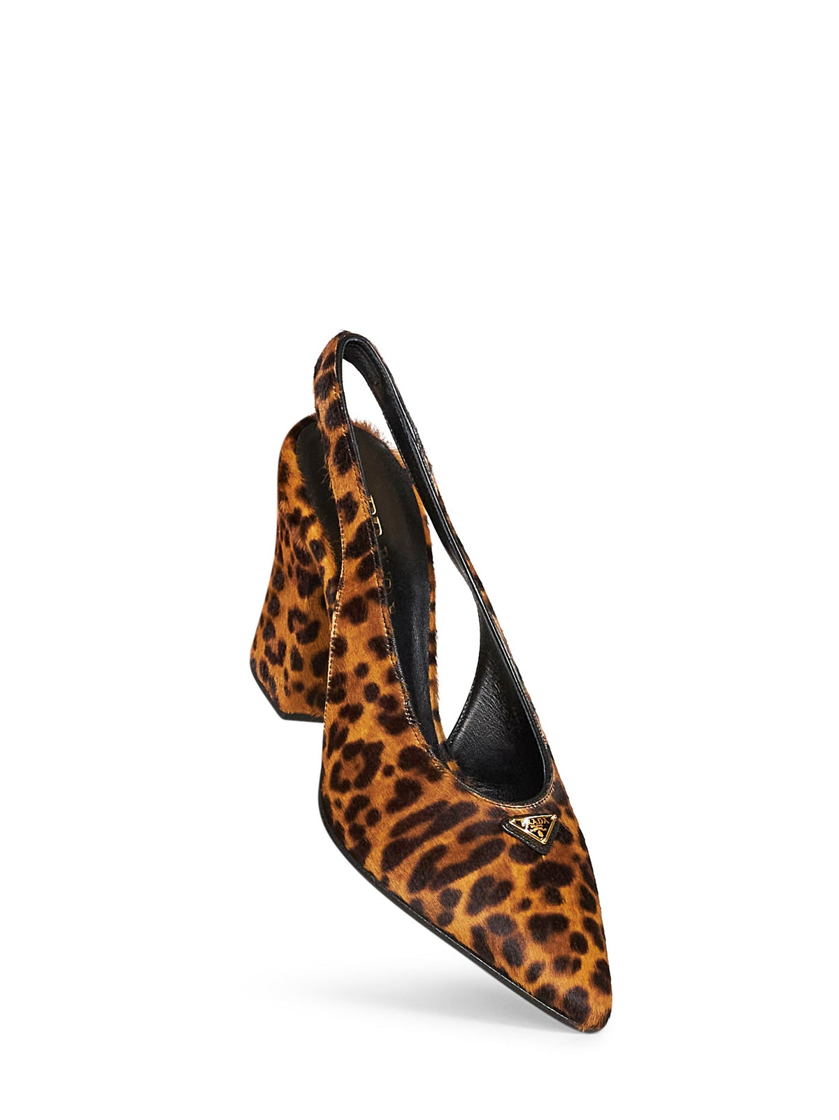 Prada Calzature Women Honey Leopard-Print Calf Hair Slingback Pumps