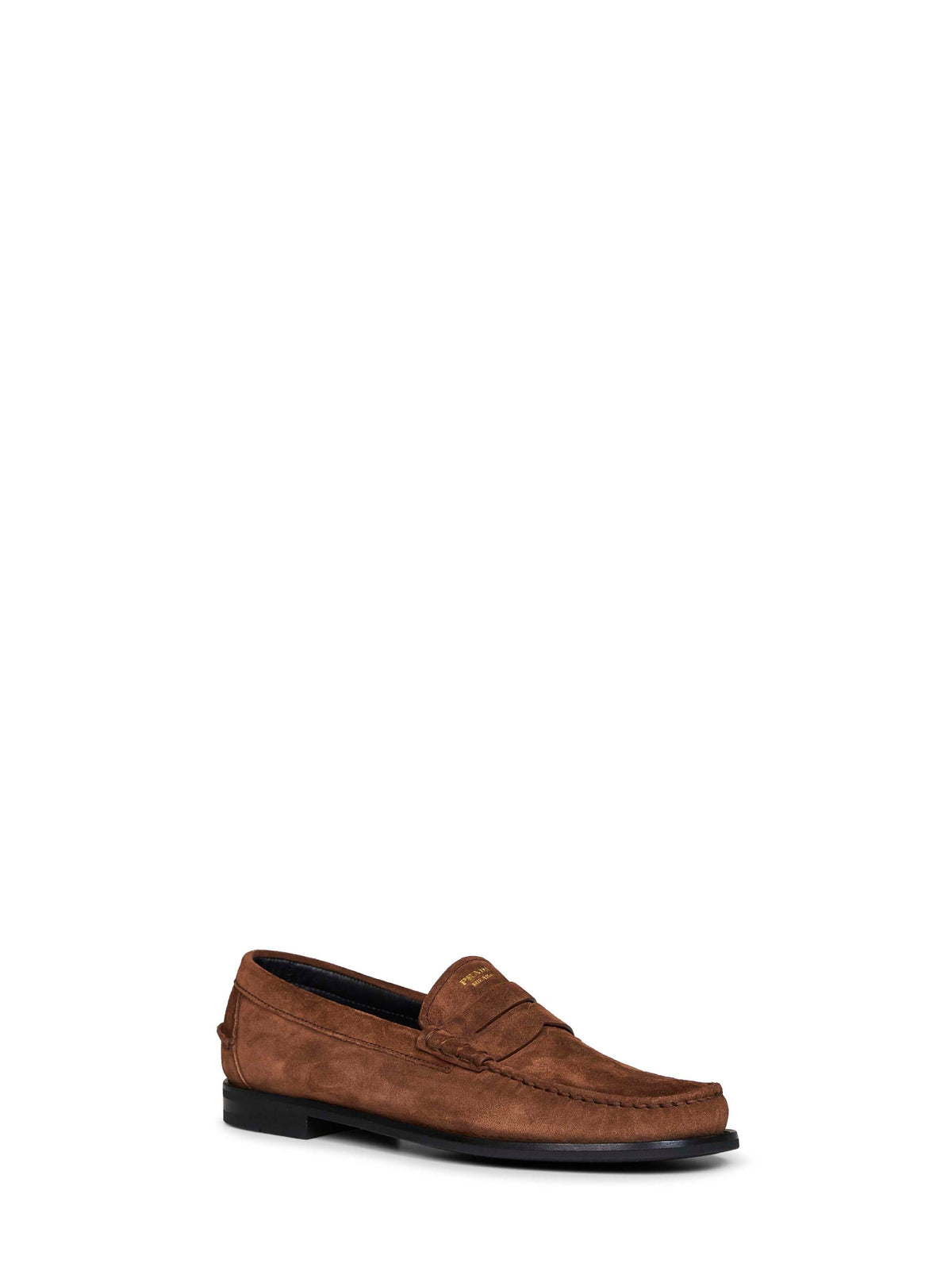 Prada Calzature Men Cocoa Aged-Effect Suede Loafers