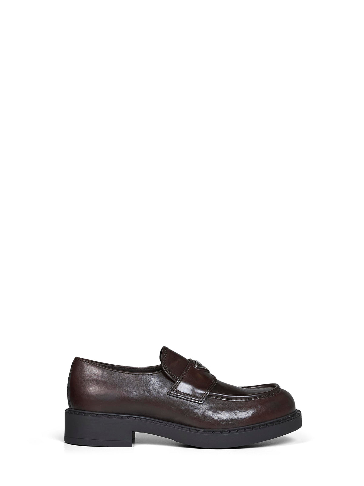 Prada Calzature Men Brown Nappa Leather Chocolate Loafers