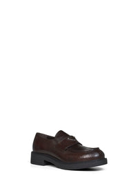 Prada Calzature Men Brown Nappa Leather Chocolate Loafers