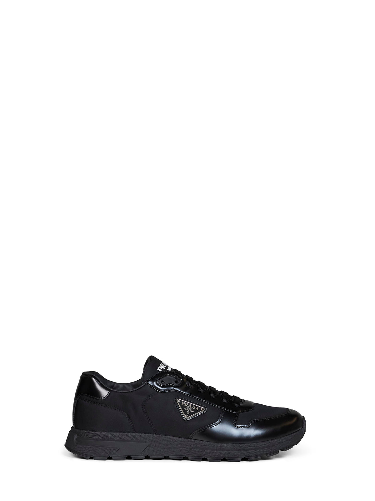Prada Calzature Men Black Re-Nylon And Brushed Leather Prax 01 Sneakers