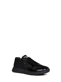 Prada Calzature Men Black Re-Nylon And Brushed Leather Prax 01 Sneakers