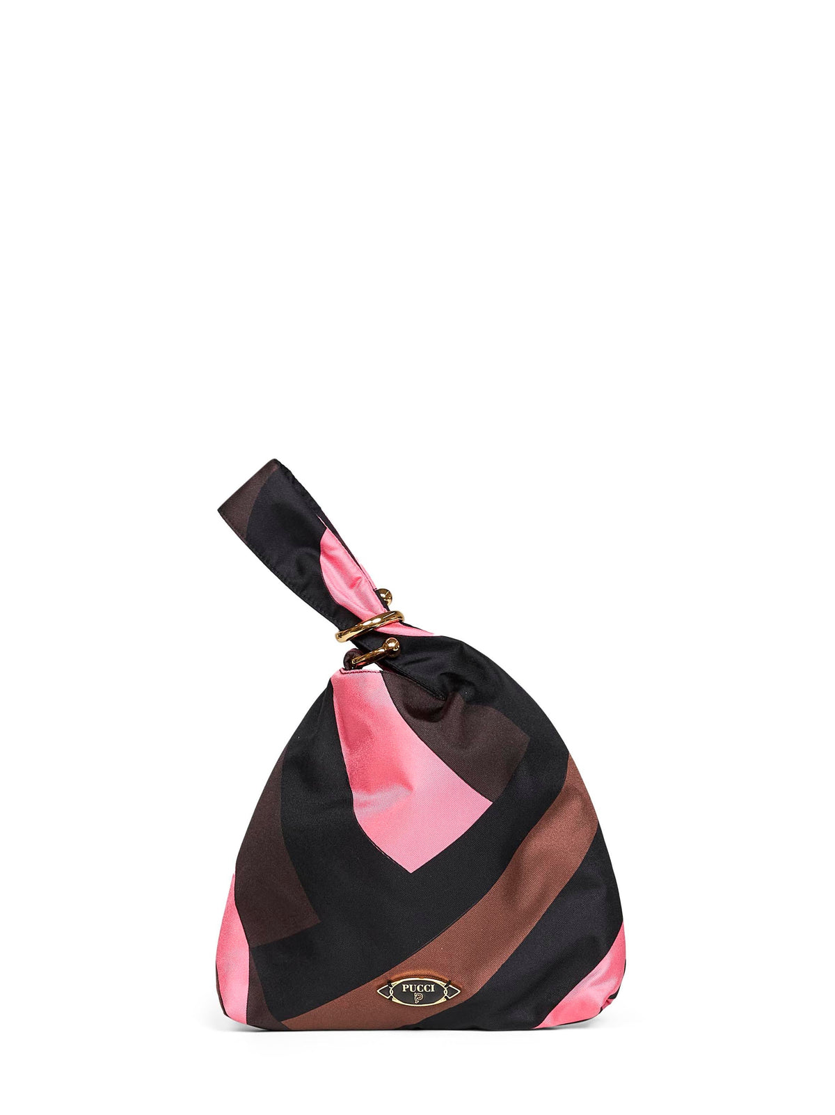 Pucci Women Brown And Coral Emilio Printed Pouch