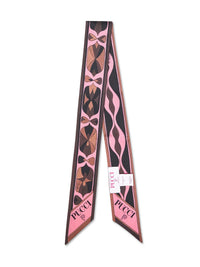 Pucci Women Brown And Coral Onda And Nawaho-Prints Silk Twill Bandeau Scarf