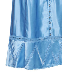 Rabanne Women Sunset Blue Viscose And Silk Satin Midi Skirt With Lace