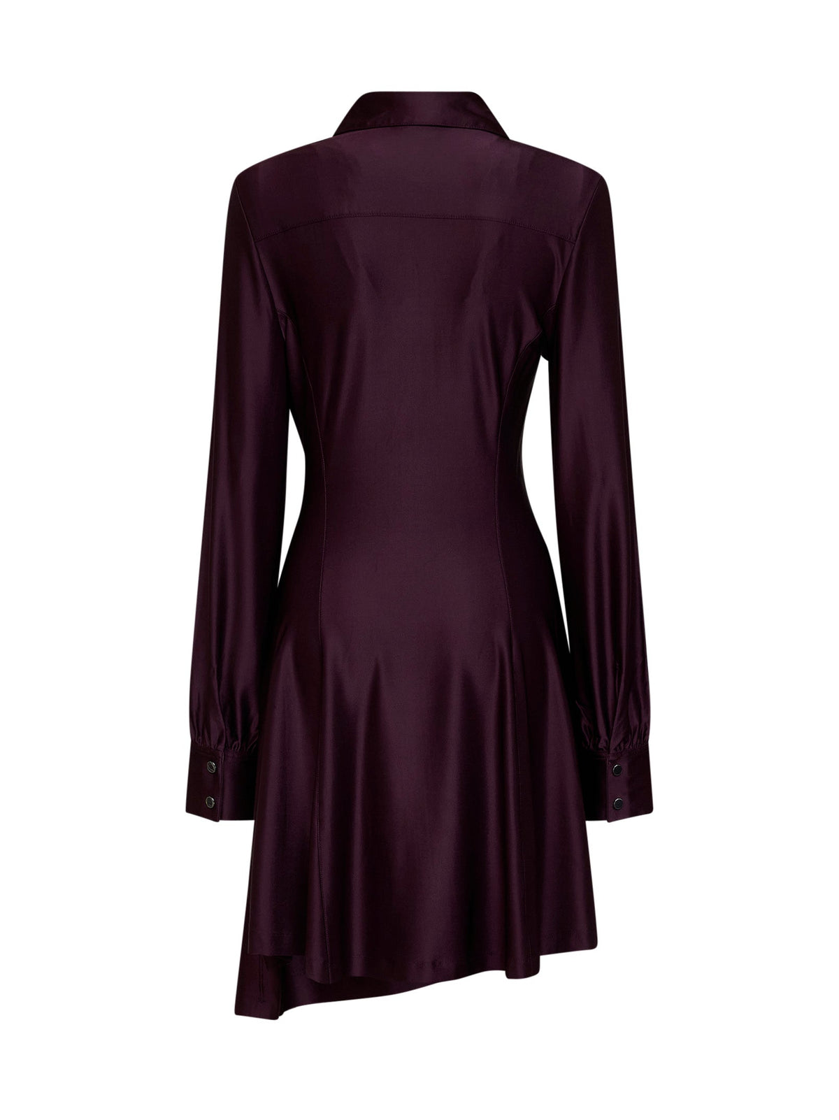Rabanne Women Magenta Purple Jersey Asymmetric Gathered Mini Dress