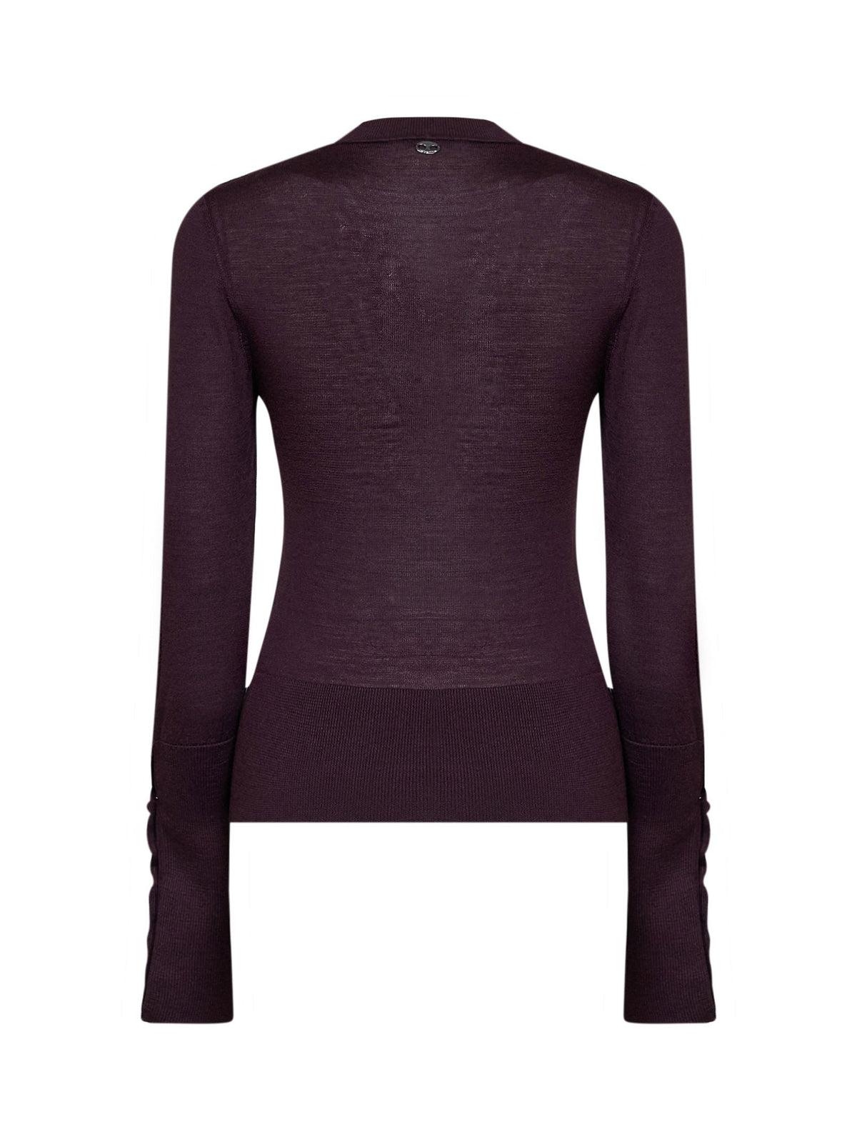 Rabanne Women Aubergine Wool And Silk Knit Sweater