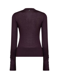 Rabanne Women Aubergine Wool And Silk Knit Sweater