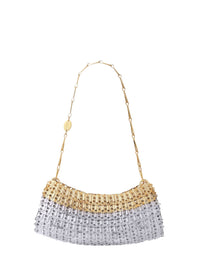 Rabanne Women Silver And Light Gold 1969 Skyline Clutch With Shoulder Strap