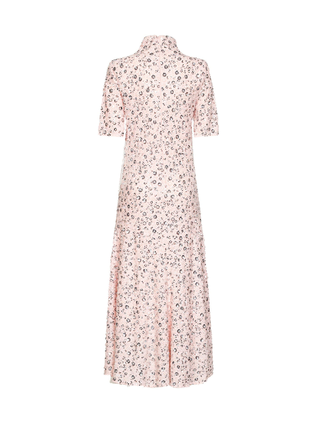 Rabanne Women Pink All-Over Floral Embroidery Midi Dress