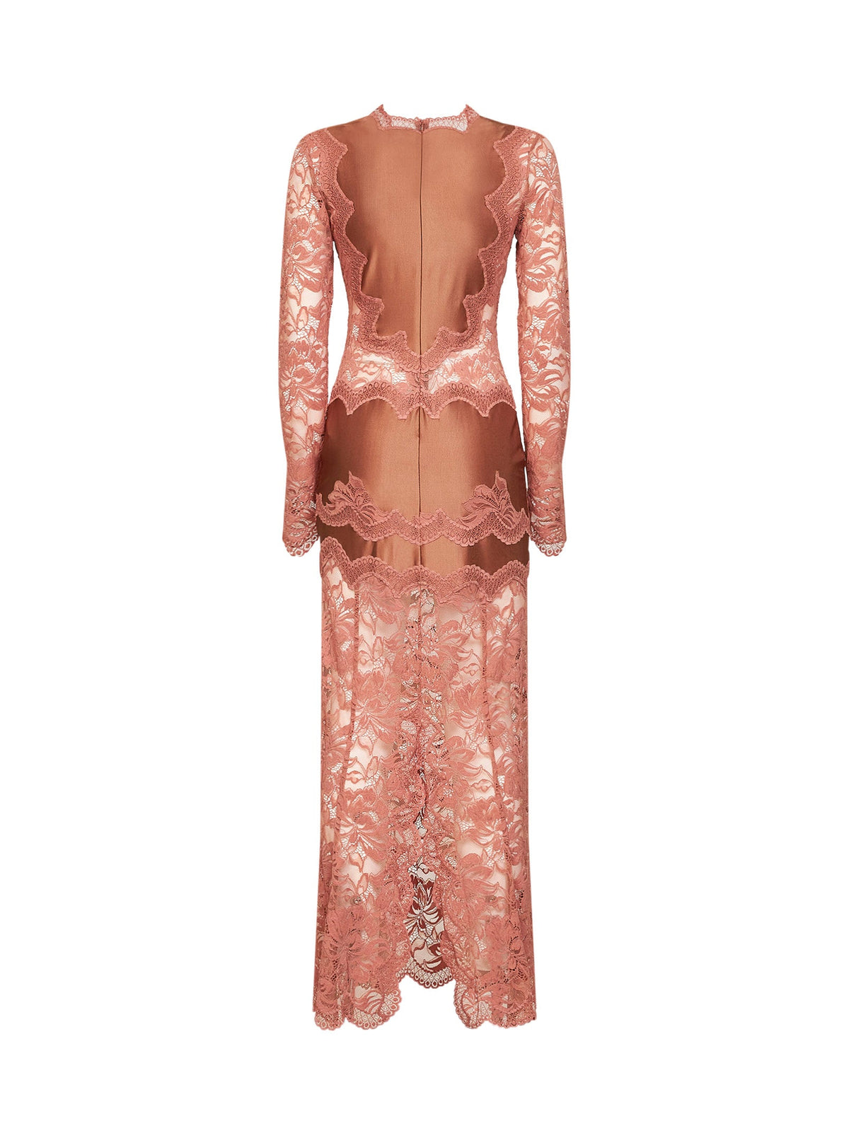 Rabanne Women New Caramel Jersey And Lace Midi Dress