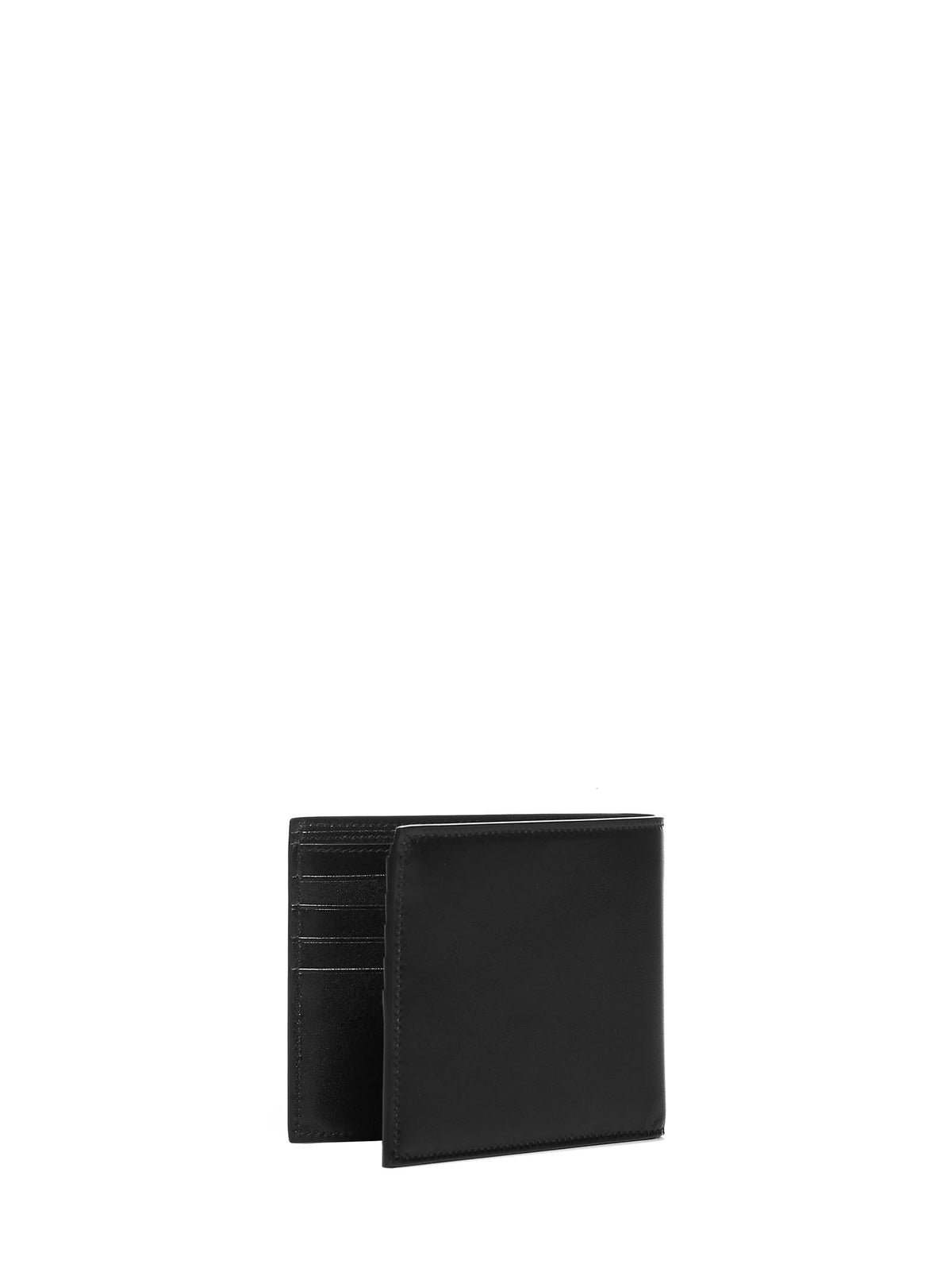 Saint Laurent Men Black Calf Leather East/West Monogram Wallet