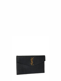 Saint Laurent Women Uptown Pouch In Grain De Poudre Embossed Leather