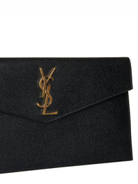 Saint Laurent Women Uptown Pouch In Grain De Poudre Embossed Leather
