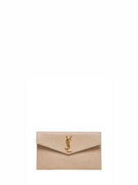Saint Laurent Women Uptown Clutch In Grain De Poudre Embossed Leather