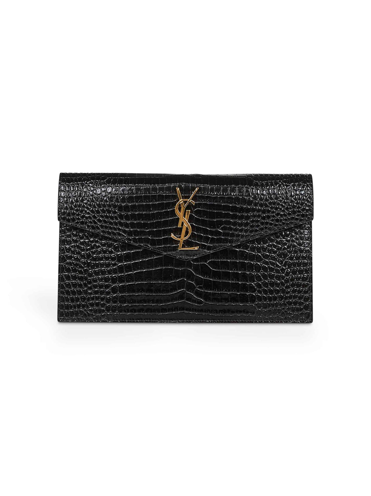 Saint Laurent Women Black Uptown Clutch Bag