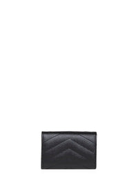 Saint Laurent Women Black Cassandre Origami Tiny Wallet