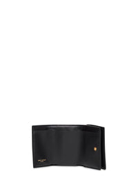 Saint Laurent Women Black Cassandre Origami Tiny Wallet