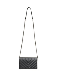 Saint Laurent Women Black Cassandre Envelope Chain Wallet