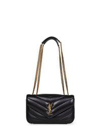 Saint Laurent Women Black Loulou Small Shoulder Bag