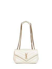 Saint Laurent Women Soft Cream Loulou Small Shoulder Bag