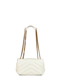 Saint Laurent Women Soft Cream Loulou Small Shoulder Bag