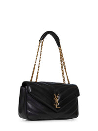 Saint Laurent Women Black Loulou Medium Shoulder Bag