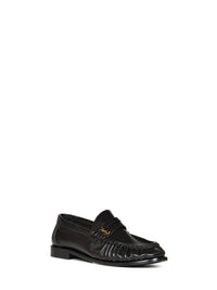 Saint Laurent Women Black Shiny Nappa Leather Le Loafer Supple Loafers