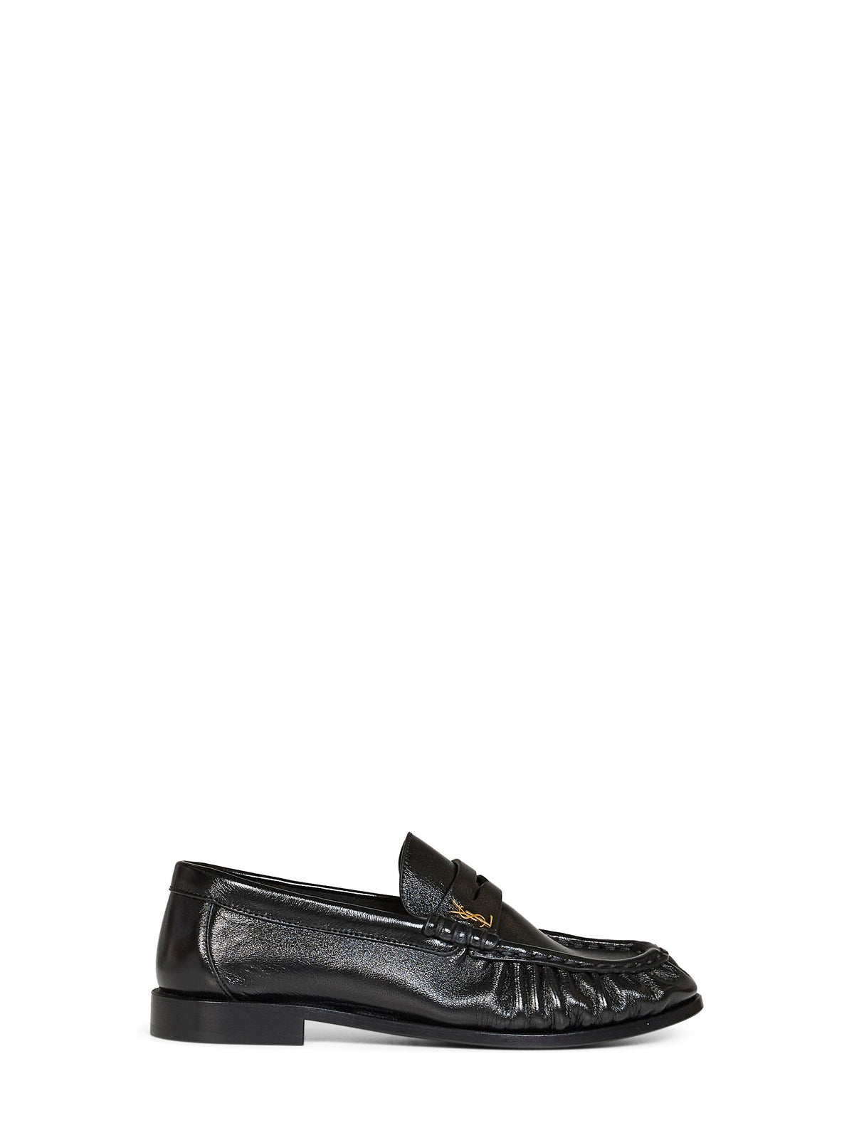 Saint Laurent Women Black Shiny Nappa Leather Le Loafer Supple Loafers