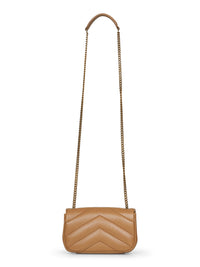 Saint Laurent Women Beige Loulou Mini Crossbody Bag